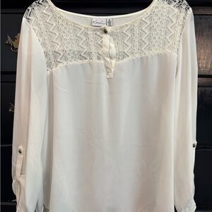 Kenar Women's White Lace Top